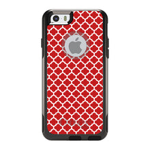 DistinctInk™ OtterBox Commuter Series Case for Apple iPhone or Samsung Galaxy - Red White Moroccan Lattice