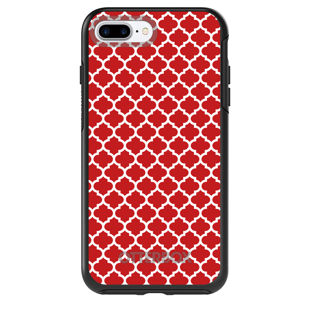 Red White Moroccan Lattice OtterBox Symmetry Case for iPhone & Galaxy, view 2