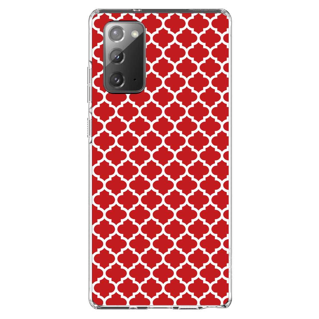Red White Moroccan Lattice Clear Shockproof iPhone Case, view 8