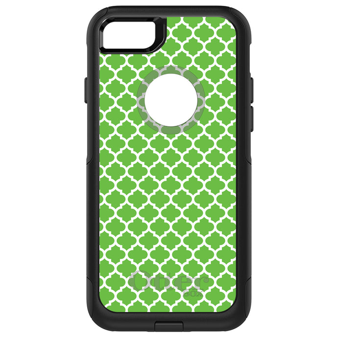 DistinctInk OtterBox Commuter Series Case for Apple iPhone or Samsung Galaxy - Green White Moroccan Lattice