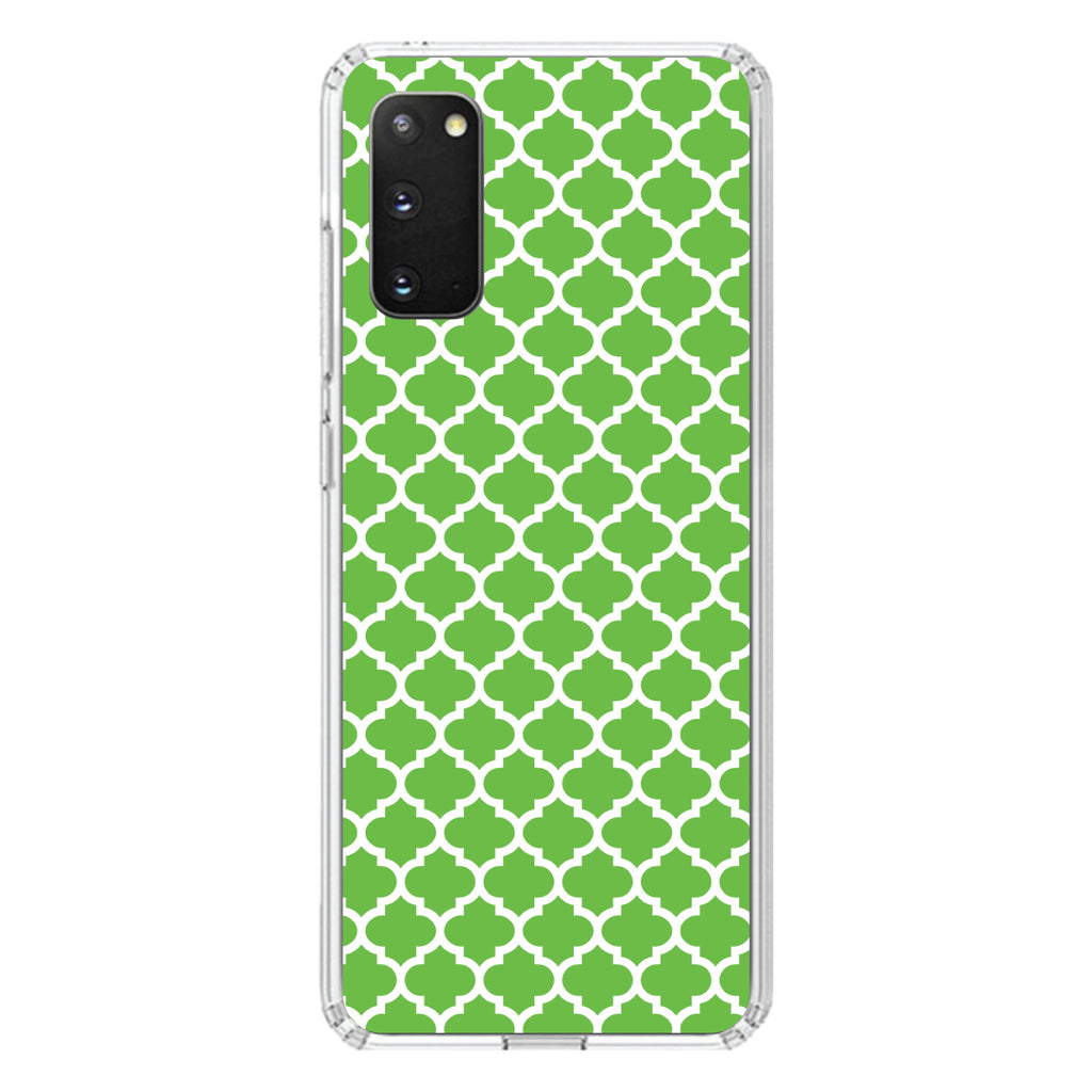 Green White Moroccan Lattice Clear Shockproof iPhone Case, view 13