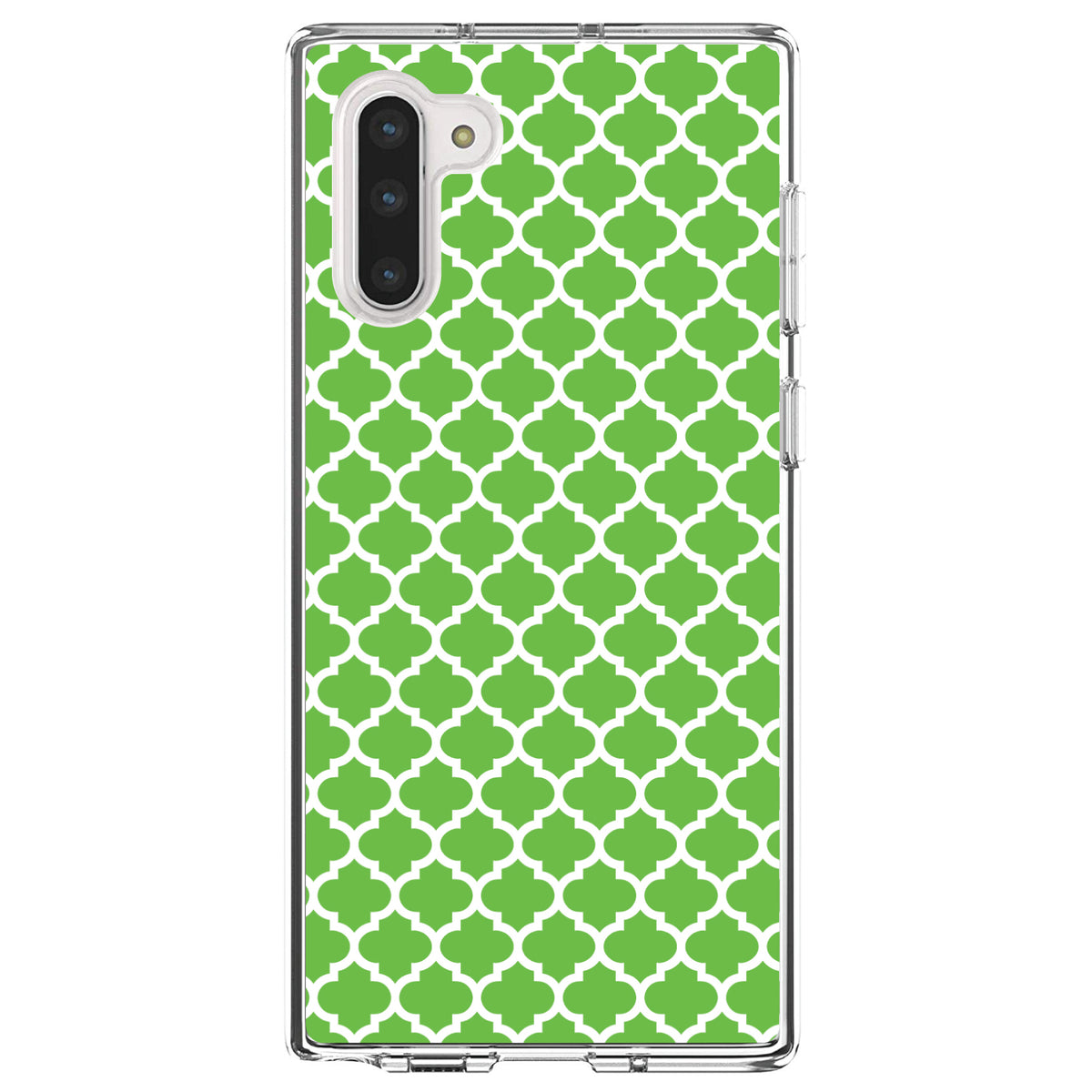 Green White Moroccan Lattice Clear Shockproof iPhone Case, view 9