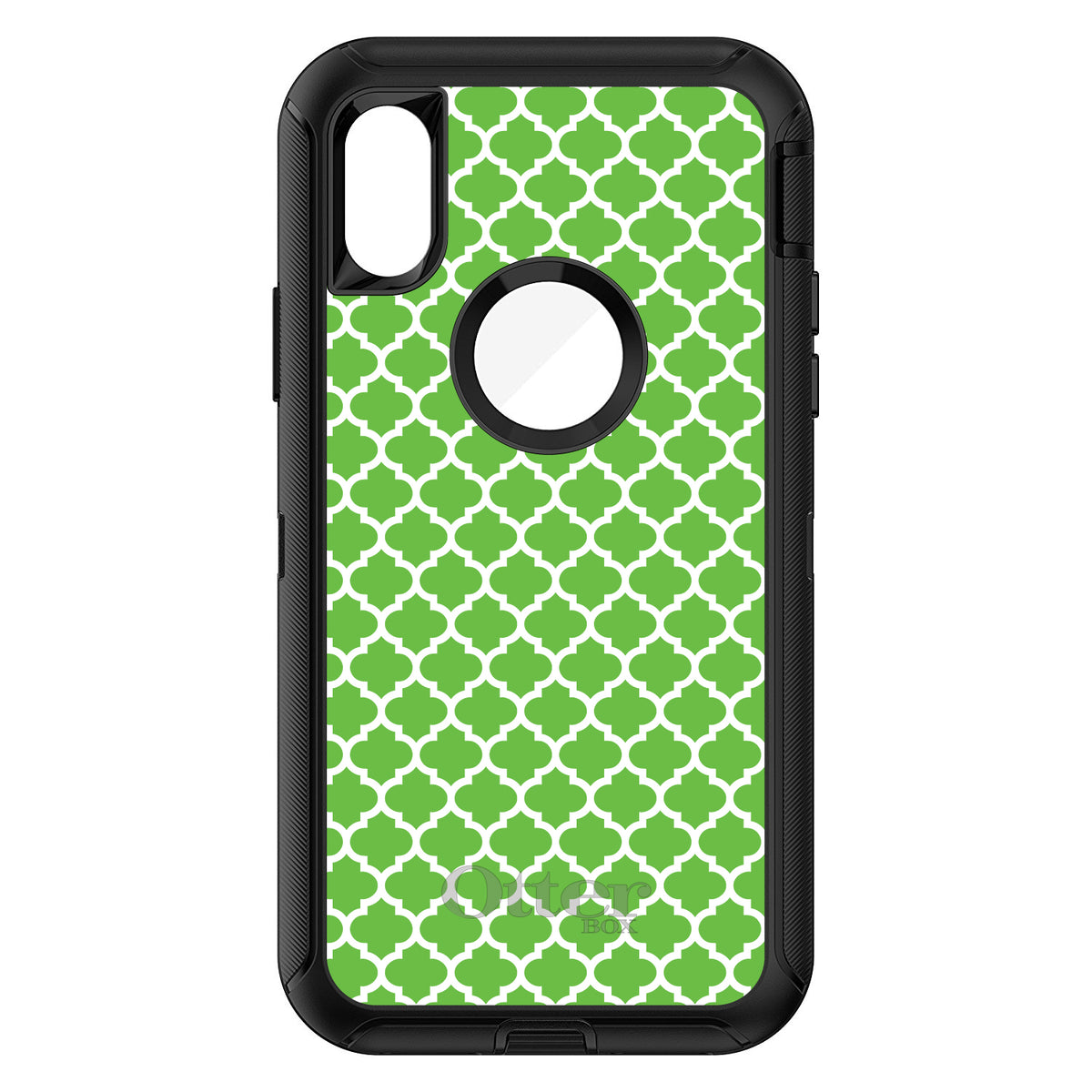 Green White Moroccan Lattice OtterBox Defender Case for iPhone & Galaxy, view 3