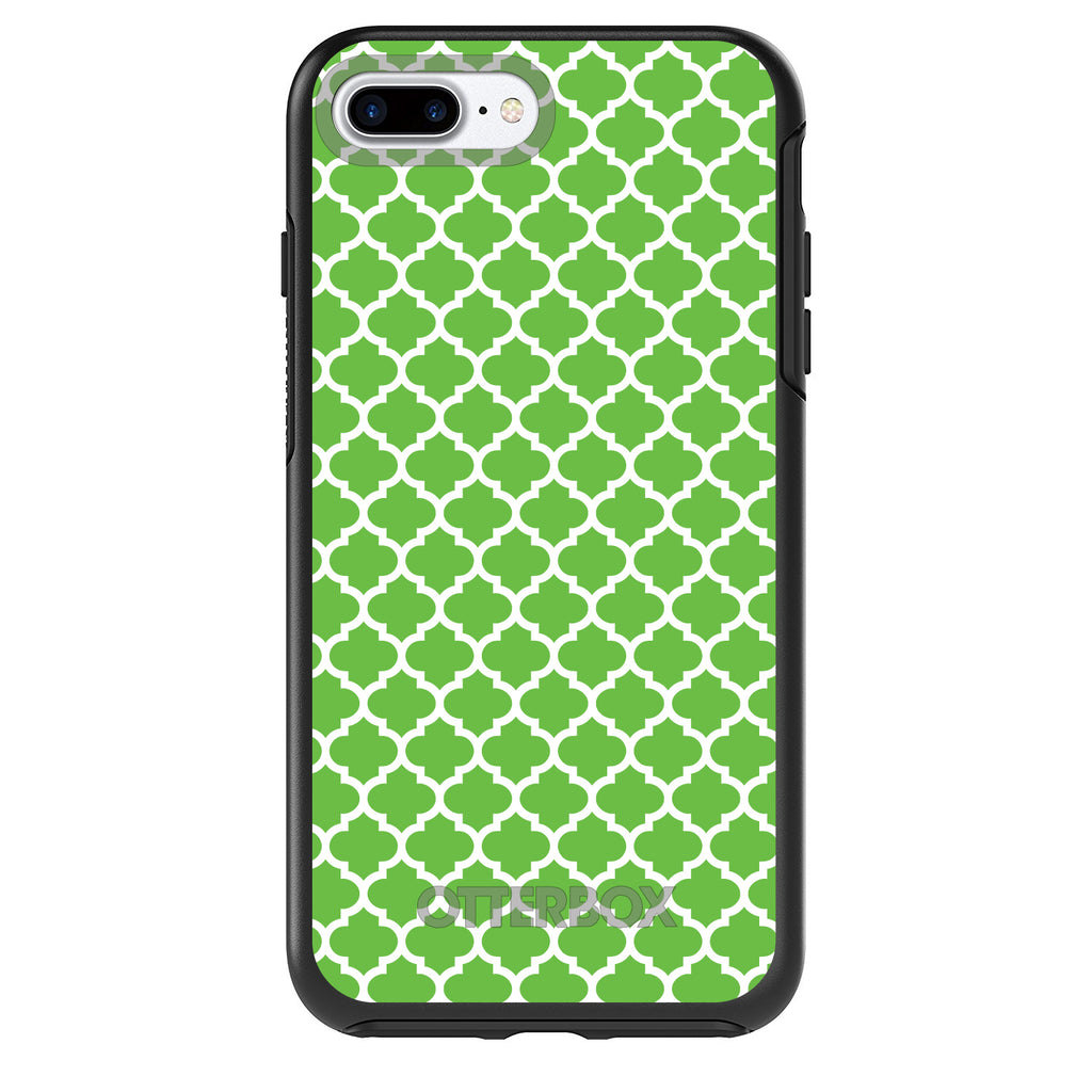 Green White Moroccan Lattice OtterBox Symmetry Case for iPhone & Galaxy, view 2