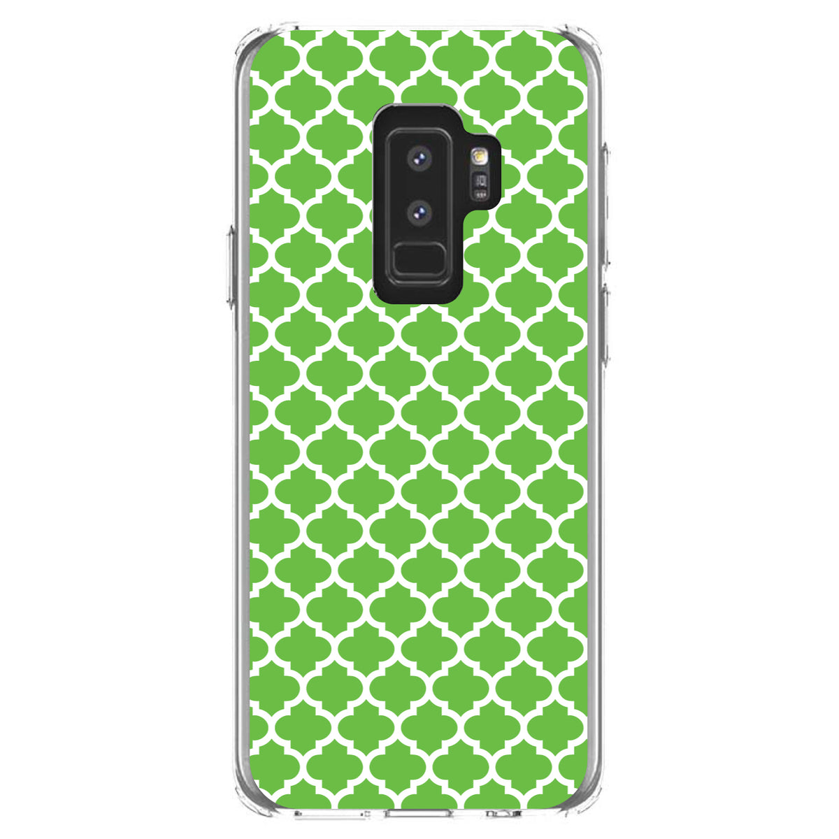 Green White Moroccan Lattice Clear Shockproof iPhone Case, view 20
