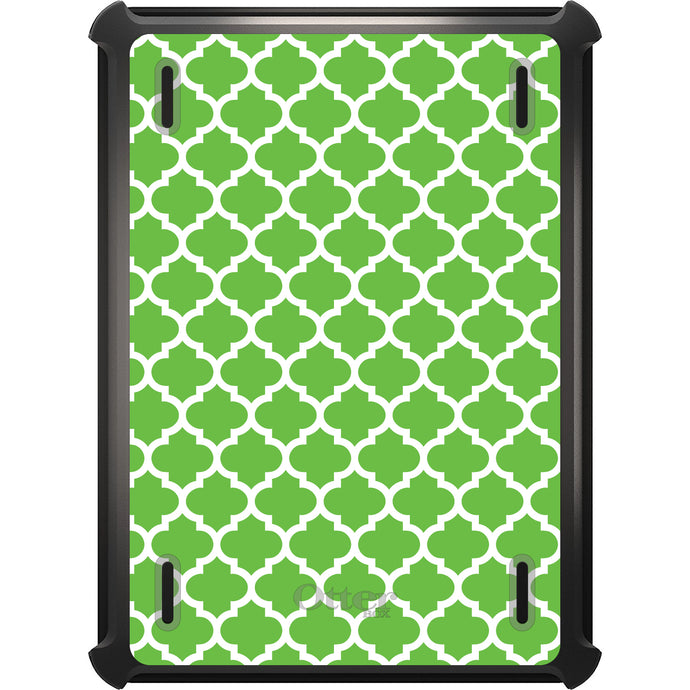 DistinctInk™ OtterBox Defender Series Case for Apple iPad / iPad Pro / iPad Air / iPad Mini - Green White Moroccan Lattice