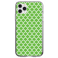 Green White Moroccan Lattice Clear Shockproof iPhone Case