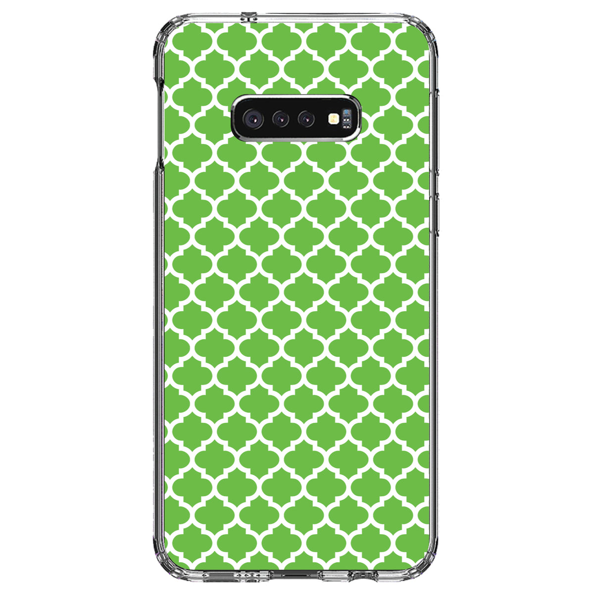 Green White Moroccan Lattice Clear Shockproof iPhone Case, view 18