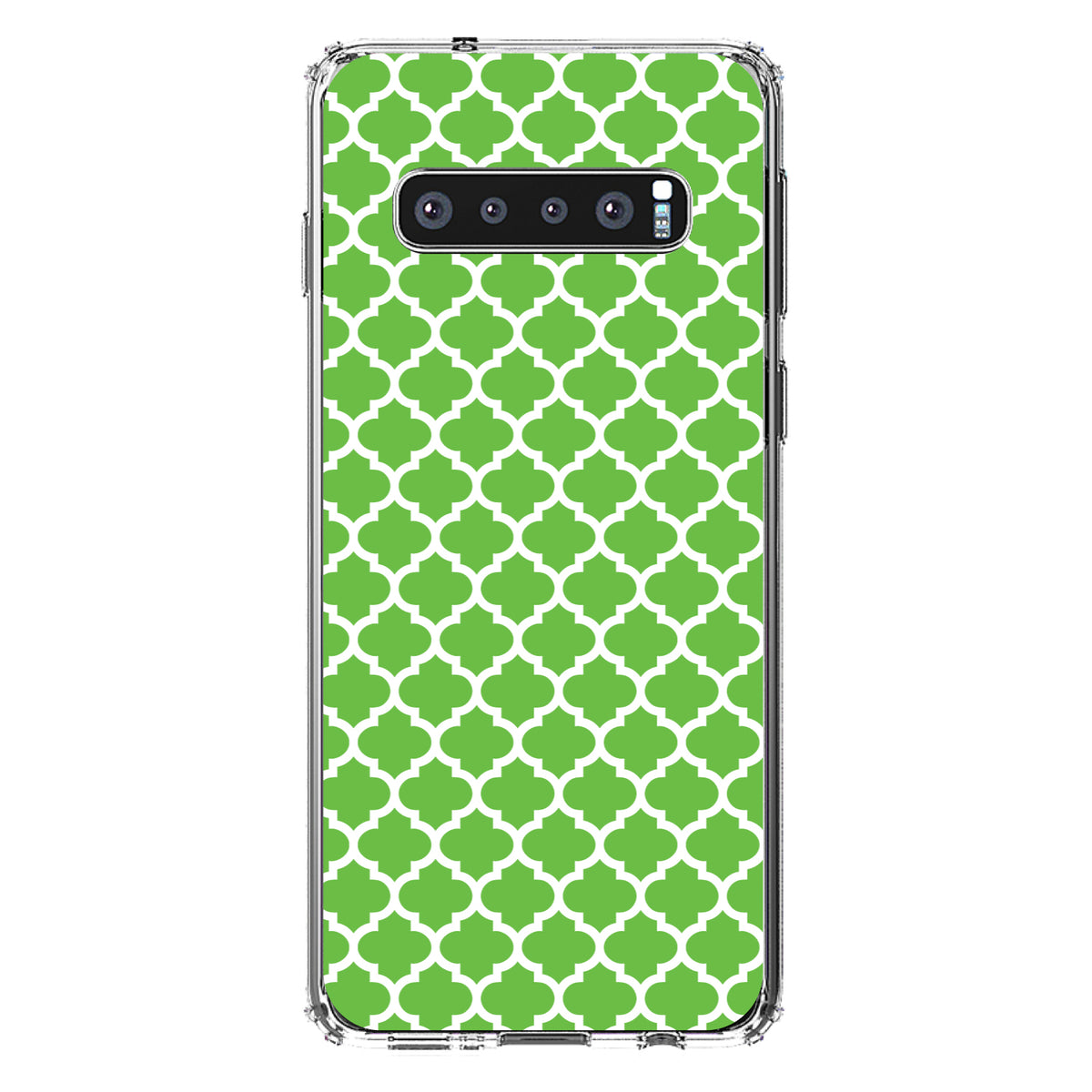 Green White Moroccan Lattice Clear Shockproof iPhone Case, view 16