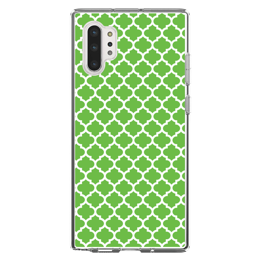 Green White Moroccan Lattice Clear Shockproof iPhone Case, view 10
