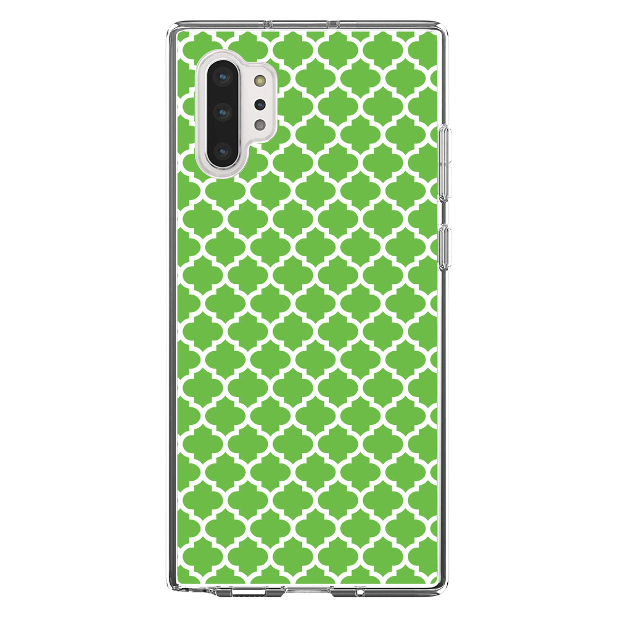 Green White Moroccan Lattice Clear Shockproof iPhone Case, view 10