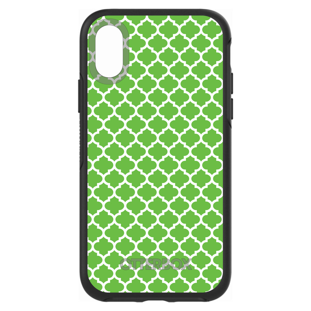 Green White Moroccan Lattice OtterBox Symmetry Case for iPhone & Galaxy, view 4