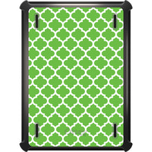 DistinctInk™ OtterBox Defender Series Case for Apple iPad / iPad Pro / iPad Air / iPad Mini - Green White Moroccan Lattice