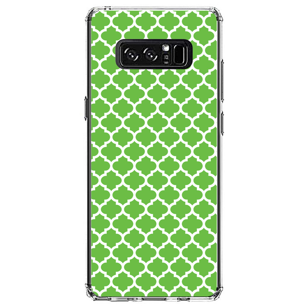 Green White Moroccan Lattice Clear Shockproof iPhone Case, view 12