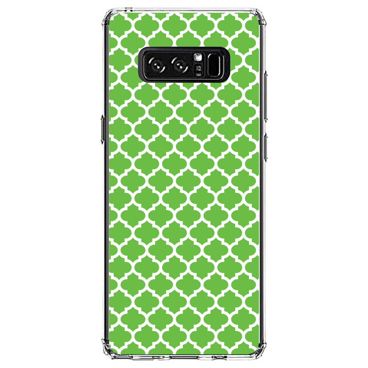 Green White Moroccan Lattice Clear Shockproof iPhone Case, view 12