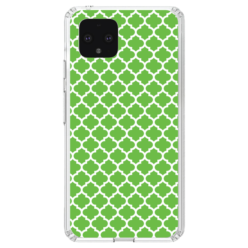 Green White Moroccan Lattice Clear Shockproof iPhone Case, view 23