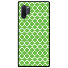 DistinctInk® Hard Plastic Snap-On Case for Apple iPhone or Samsung Galaxy - Green White Moroccan Lattice