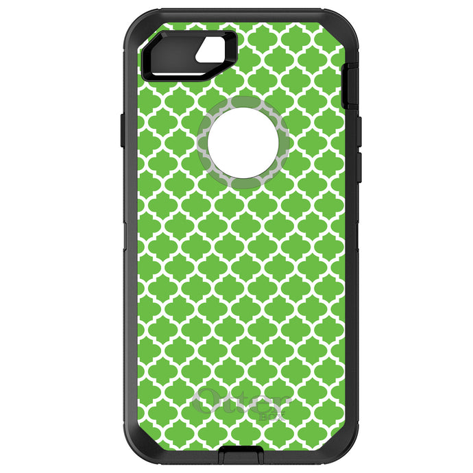 DistinctInk™ OtterBox Defender Series Case for Apple iPhone / Samsung Galaxy / Google Pixel - Green White Moroccan Lattice