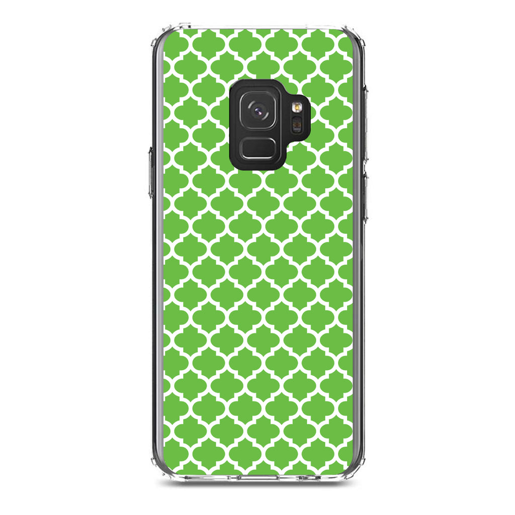 Green White Moroccan Lattice Clear Shockproof iPhone Case, view 19