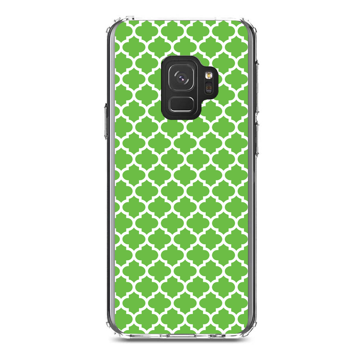 Green White Moroccan Lattice Clear Shockproof iPhone Case, view 19