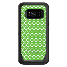 DistinctInk™ OtterBox Defender Series Case for Apple iPhone / Samsung Galaxy / Google Pixel - Green White Moroccan Lattice