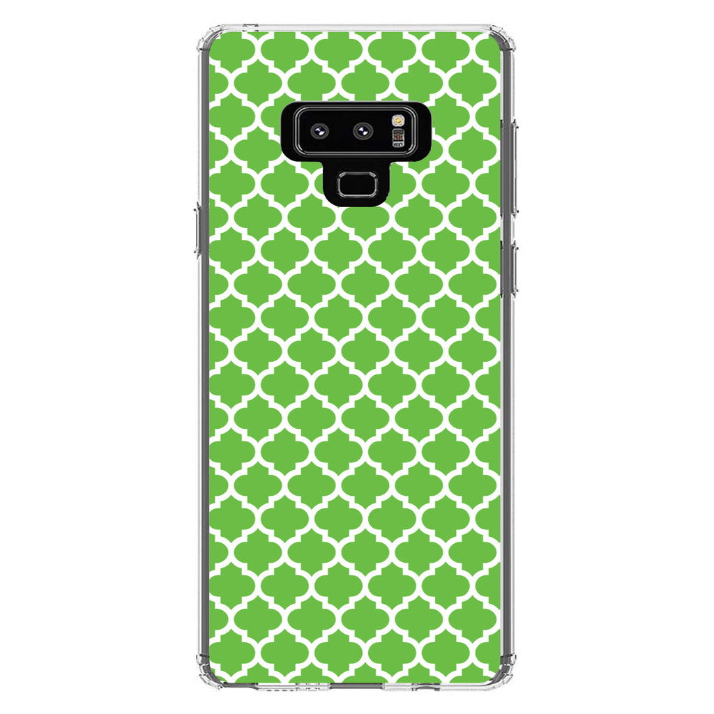 Green White Moroccan Lattice Clear Shockproof iPhone Case, view 11