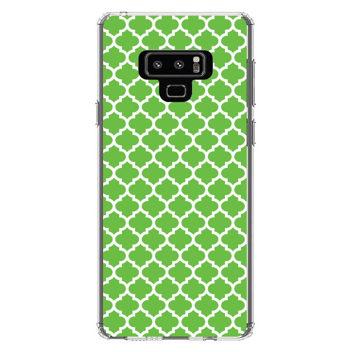 Green White Moroccan Lattice Clear Shockproof iPhone Case, view 11