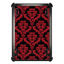 DistinctInk™ OtterBox Defender Series Case for Apple iPad / iPad Pro / iPad Air / iPad Mini - Black Red Damask Pattern