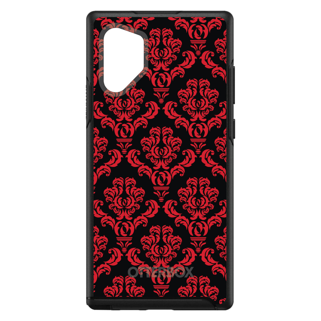 Black Red Damask Pattern OtterBox Symmetry Case for iPhone & Galaxy, view 12