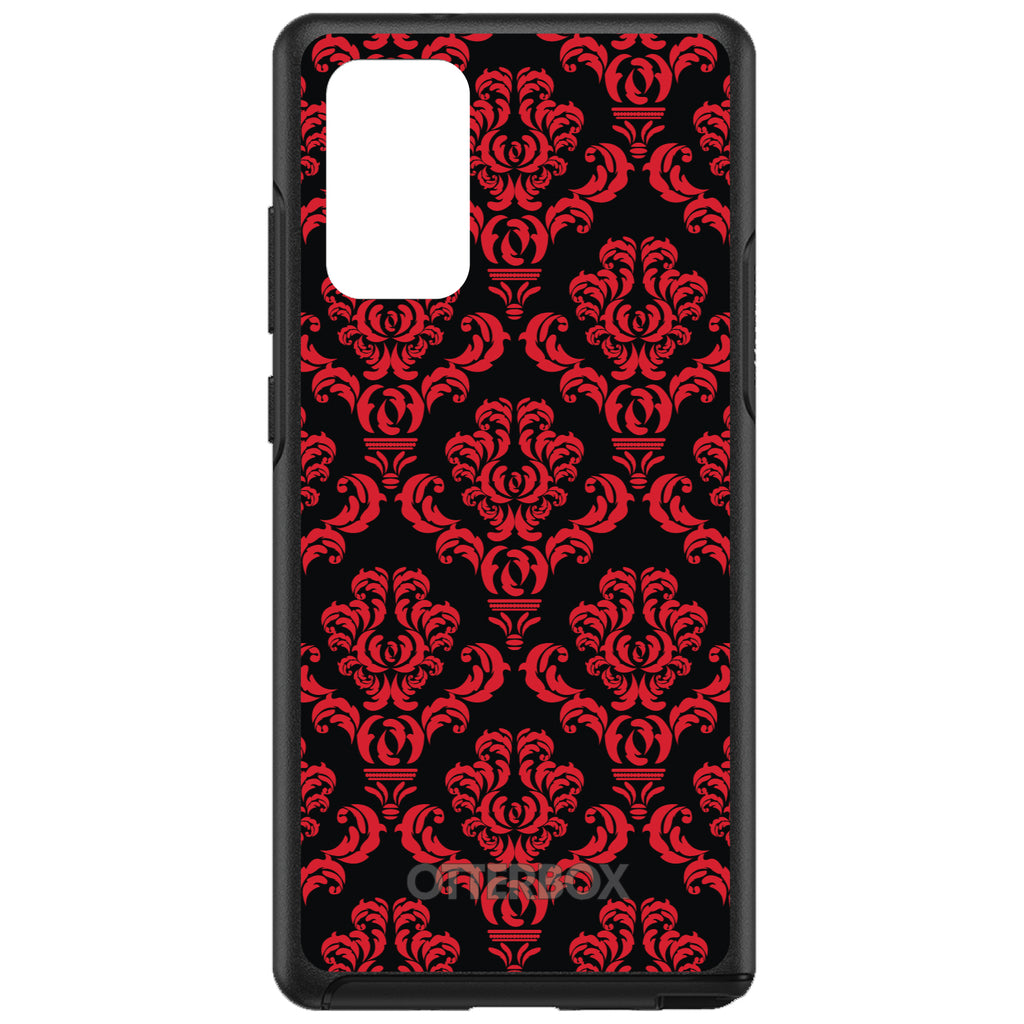 Black Red Damask Pattern OtterBox Symmetry Case for iPhone & Galaxy, view 10