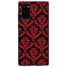 DistinctInk® Hard Plastic Snap-On Case for Apple iPhone or Samsung Galaxy - Black Red Damask Pattern