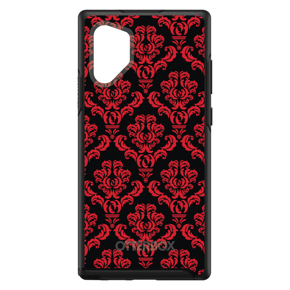 Black Red Damask Pattern OtterBox Symmetry Case for iPhone & Galaxy, view 11