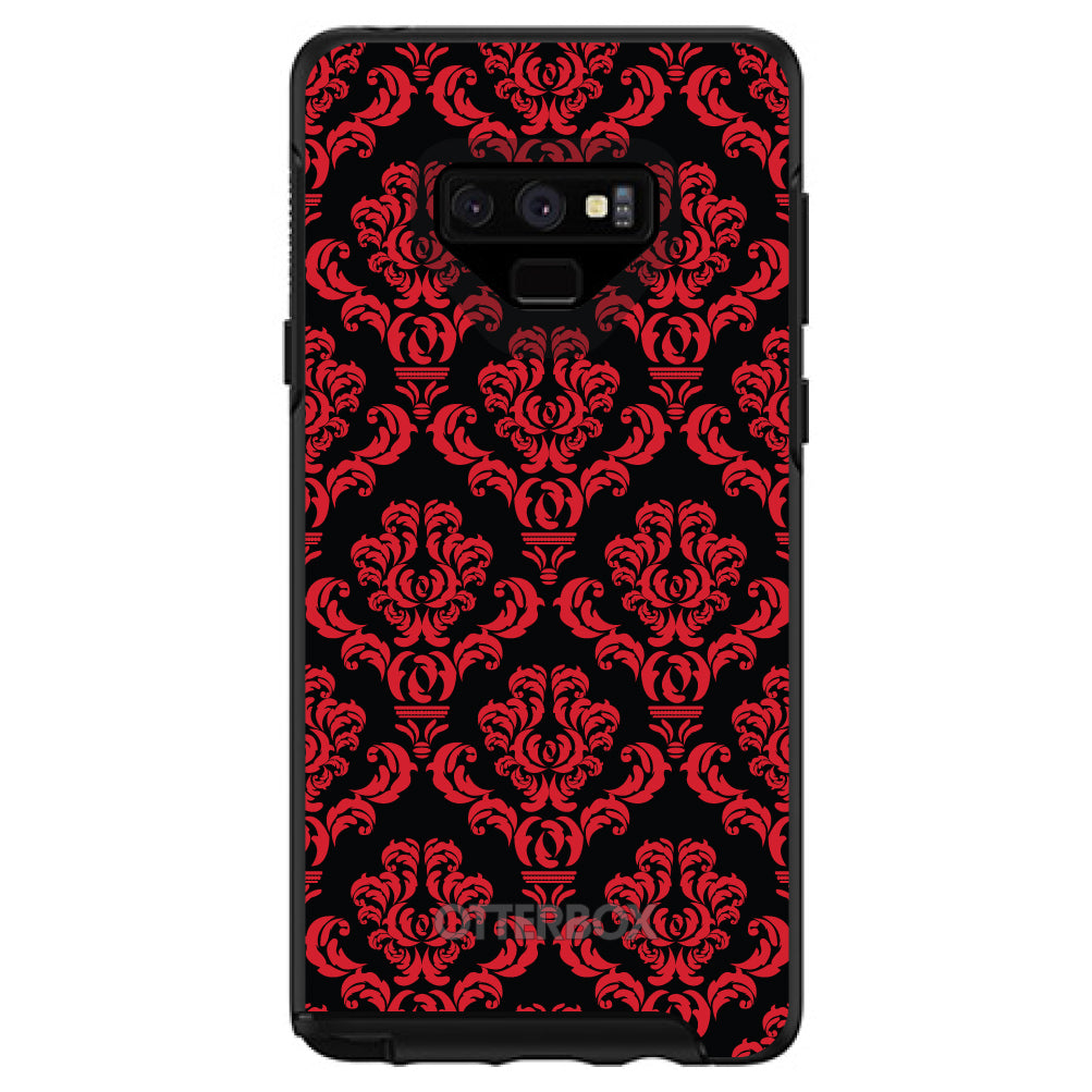Black Red Damask Pattern OtterBox Symmetry Case for iPhone & Galaxy, view 13