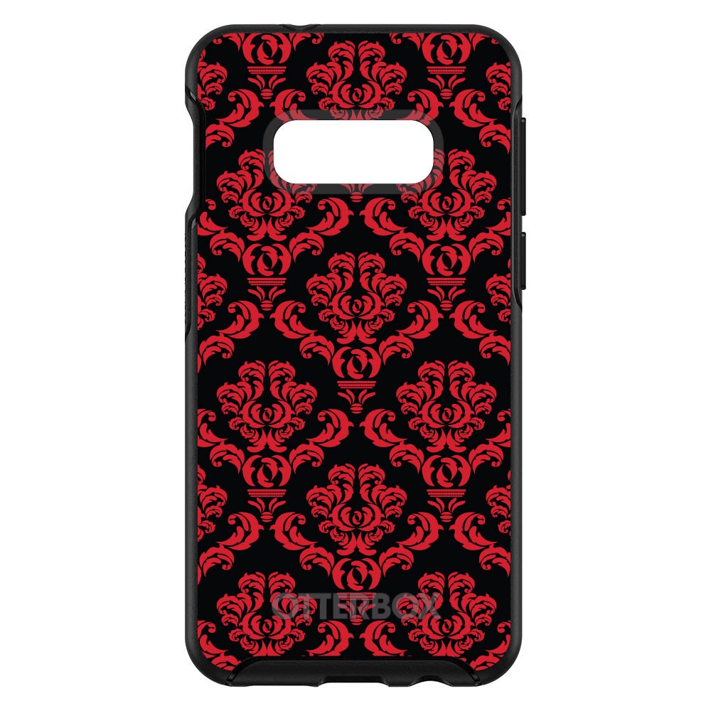 Black Red Damask Pattern OtterBox Symmetry Case for iPhone & Galaxy, view 7