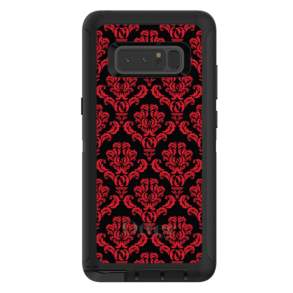 Black Red Damask Pattern OtterBox Defender Case for iPhone & Galaxy, view 17