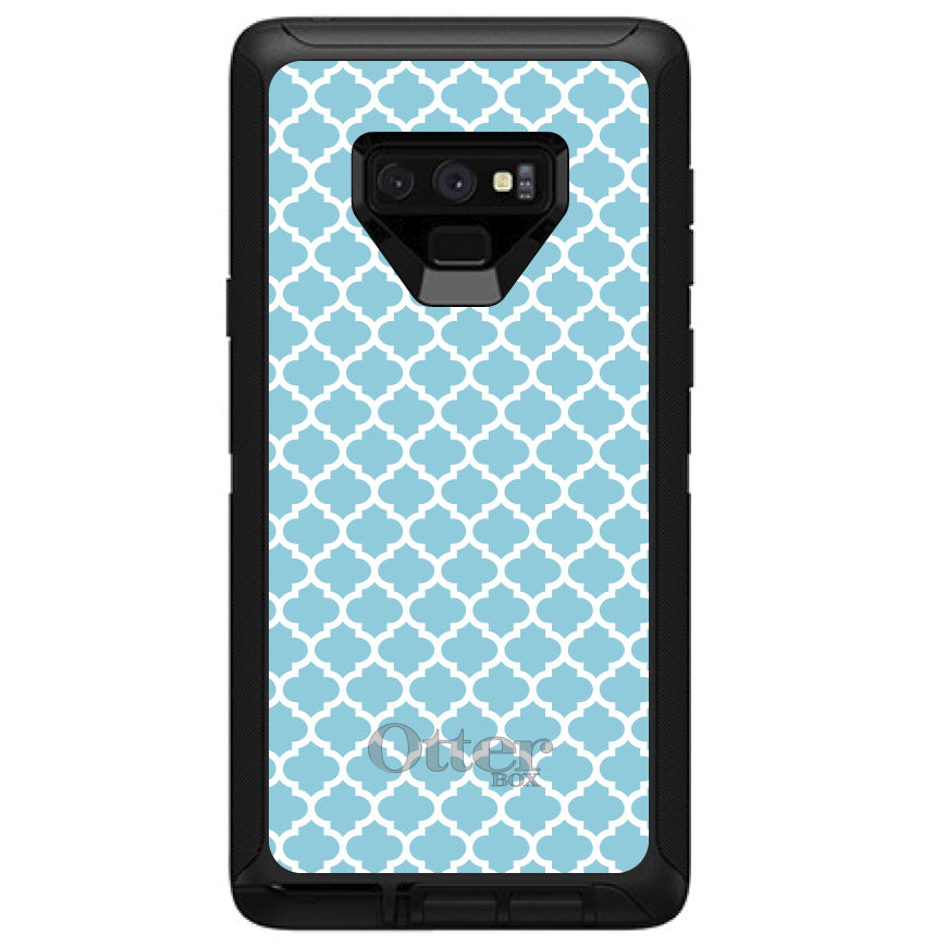 Light Blue White Moroccan Lattice OtterBox Defender Case for iPhone & Galaxy, view 16
