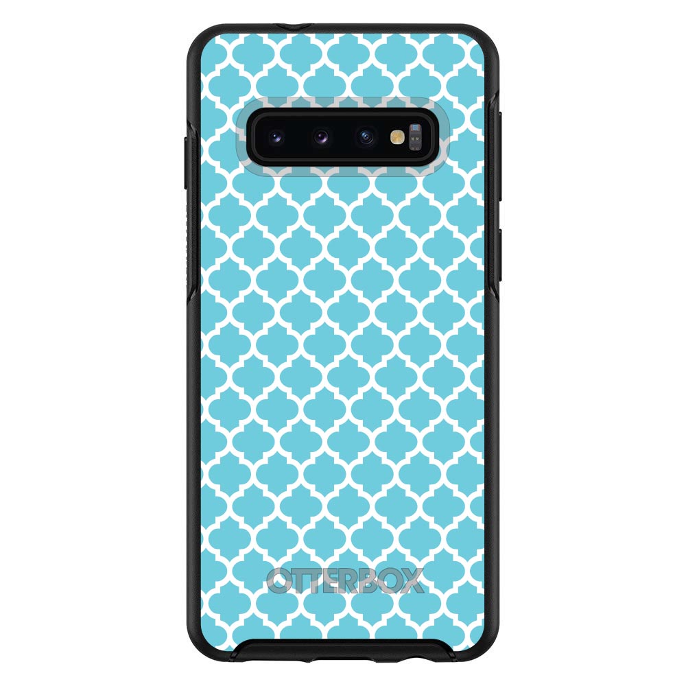 Light Blue White Moroccan Lattice OtterBox Symmetry Case for iPhone & Galaxy, view 6