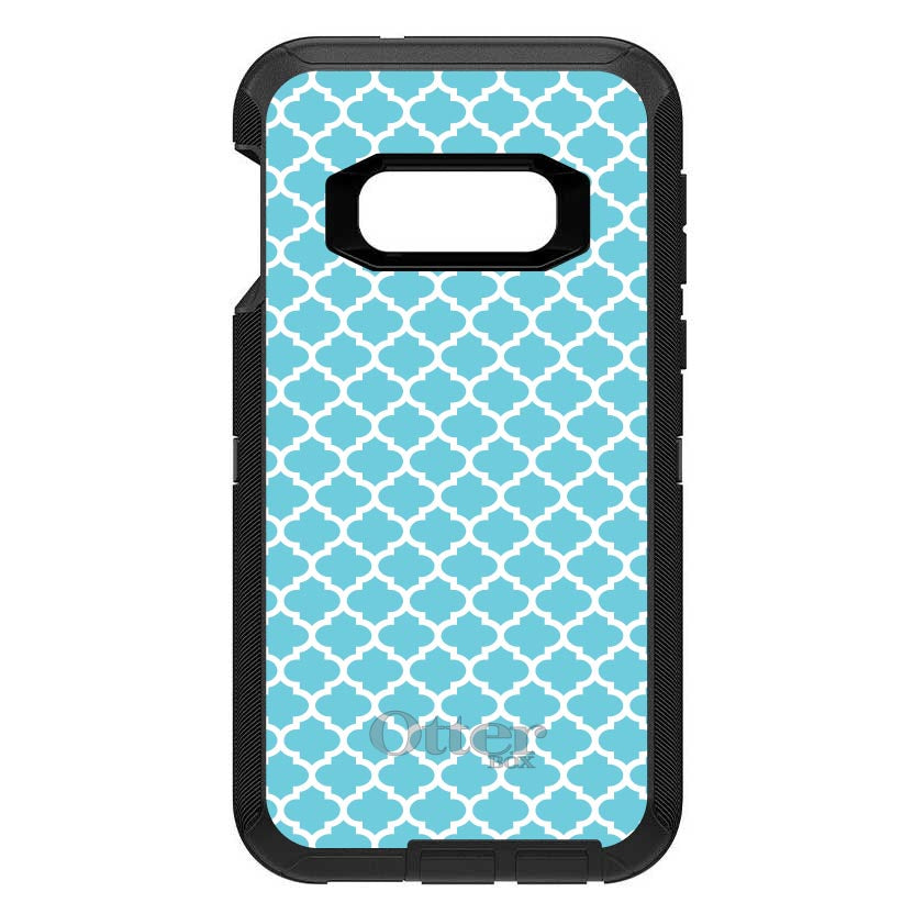 Light Blue White Moroccan Lattice OtterBox Defender Case for iPhone & Galaxy, view 10