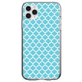 Light Blue White Moroccan Lattice Clear Shockproof iPhone Case