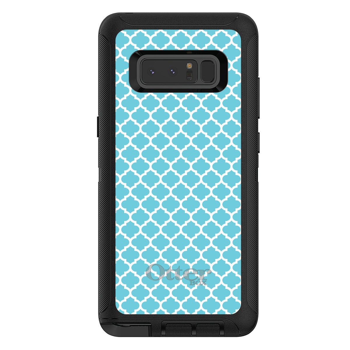 Light Blue White Moroccan Lattice OtterBox Defender Case for iPhone & Galaxy, view 17