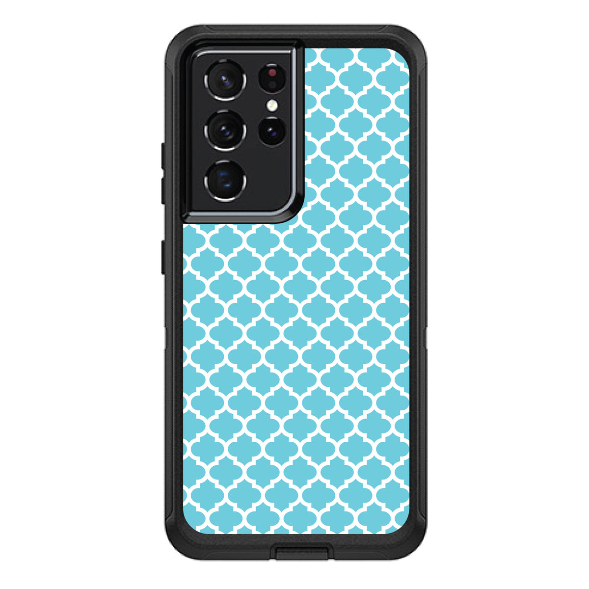 Light Blue White Moroccan Lattice OtterBox Defender Case for iPhone & Galaxy, view 7