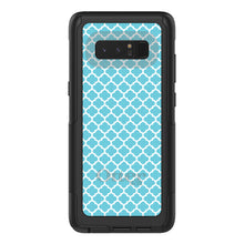 DistinctInk OtterBox Commuter Series Case for Apple iPhone or Samsung Galaxy - Light Blue White Moroccan Lattice