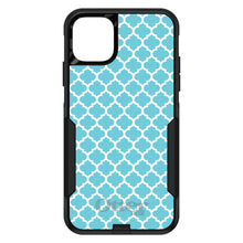 DistinctInk OtterBox Commuter Series Case for Apple iPhone or Samsung Galaxy - Light Blue White Moroccan Lattice