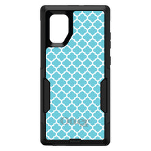 DistinctInk OtterBox Commuter Series Case for Apple iPhone or Samsung Galaxy - Light Blue White Moroccan Lattice