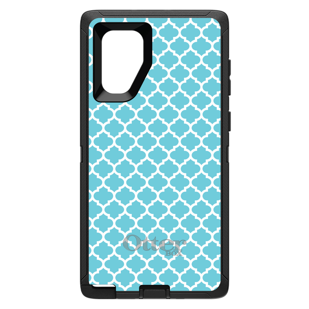 Light Blue White Moroccan Lattice OtterBox Defender Case for iPhone & Galaxy, view 15