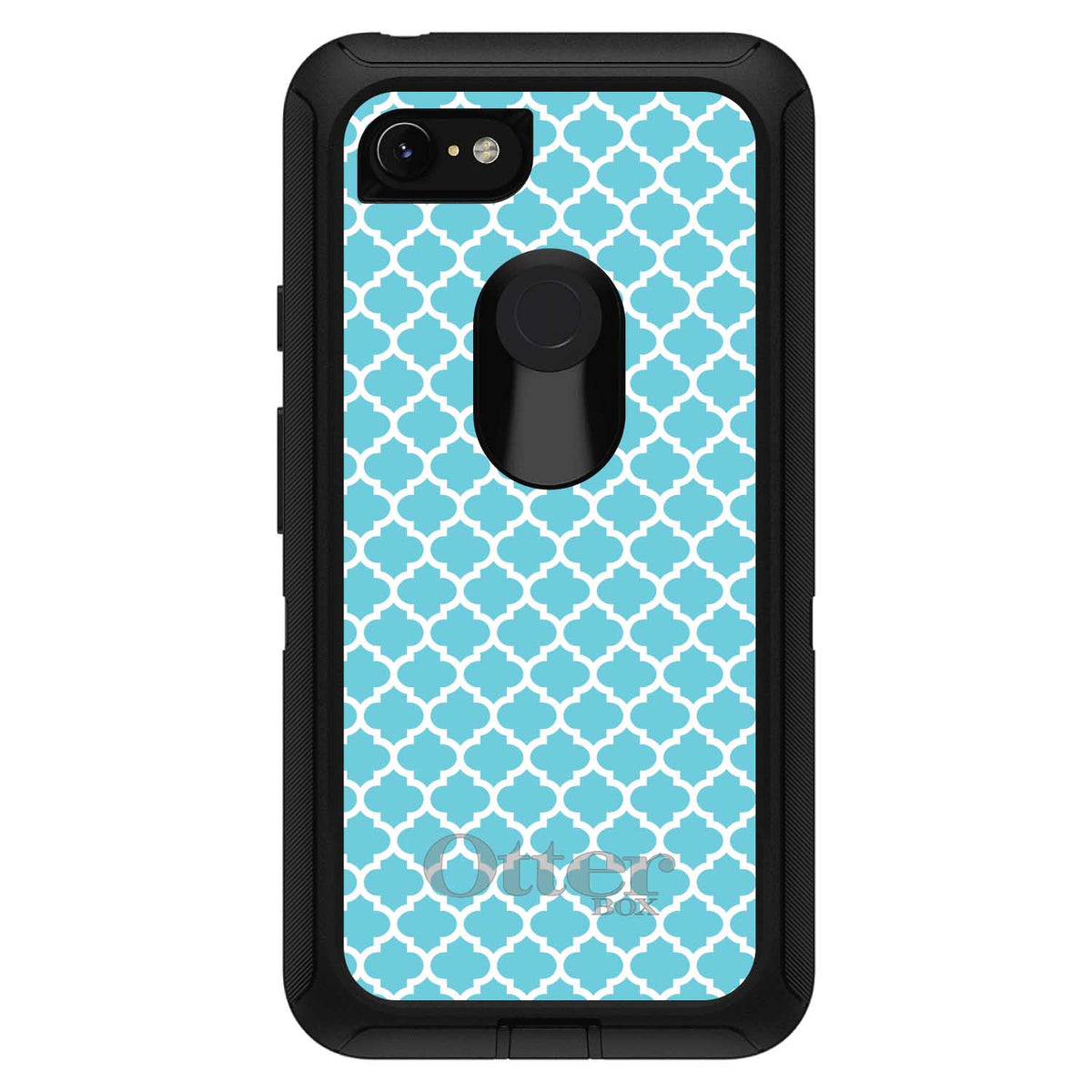 Light Blue White Moroccan Lattice OtterBox Defender Case for iPhone & Galaxy, view 18