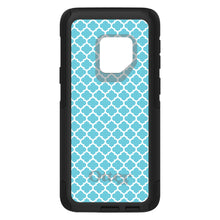 DistinctInk OtterBox Commuter Series Case for Apple iPhone or Samsung Galaxy - Light Blue White Moroccan Lattice