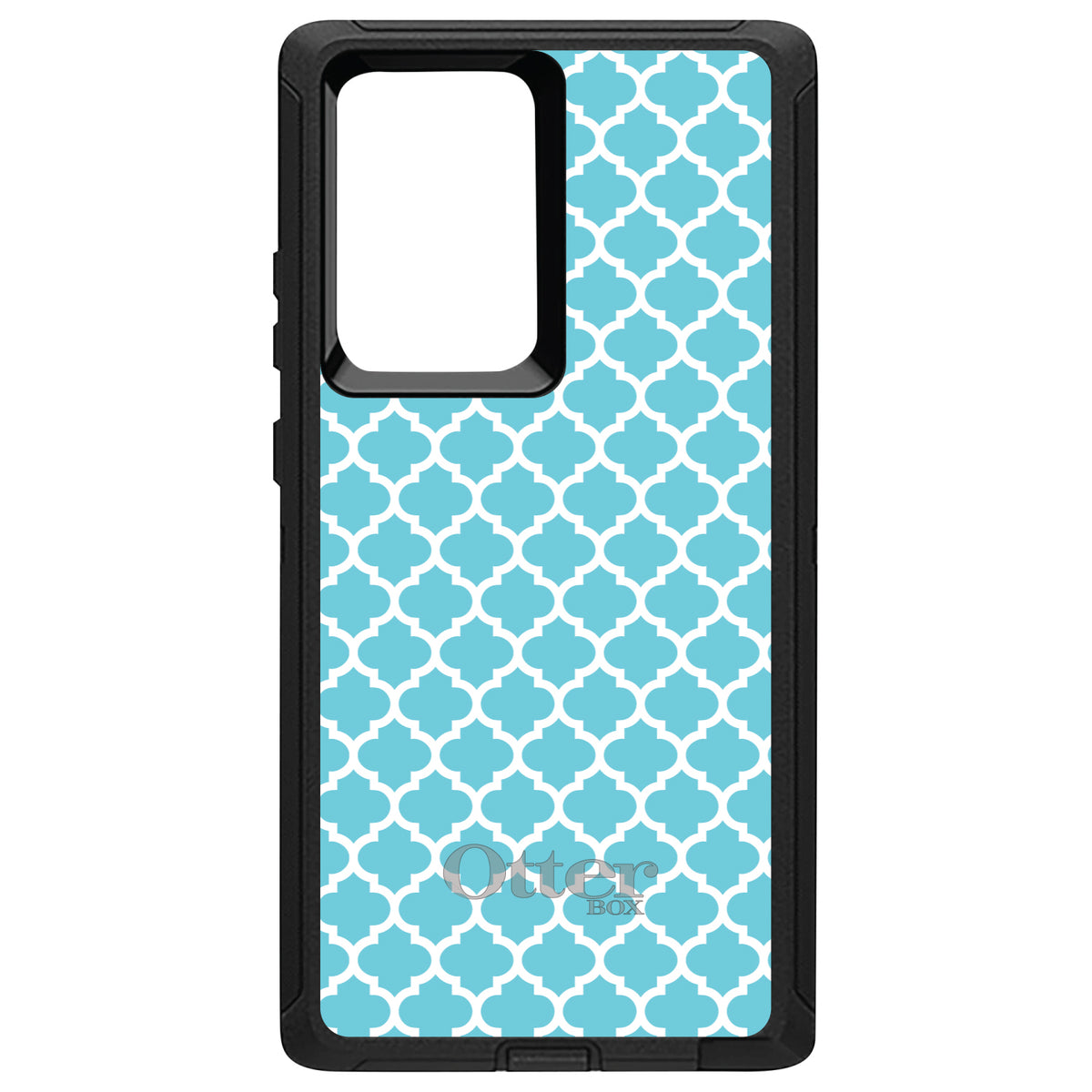 Light Blue White Moroccan Lattice OtterBox Defender Case for iPhone & Galaxy, view 13