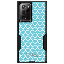 DistinctInk OtterBox Commuter Series Case for Apple iPhone or Samsung Galaxy - Light Blue White Moroccan Lattice