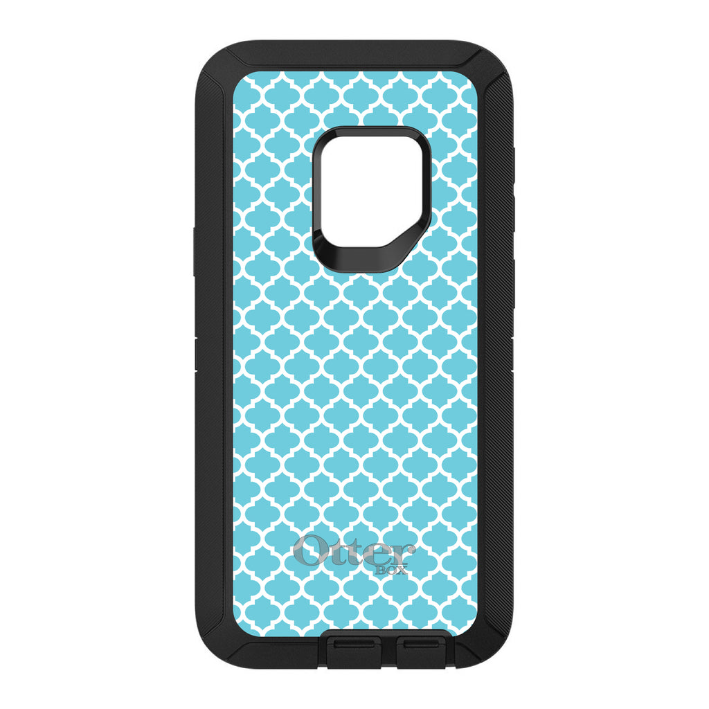 Light Blue White Moroccan Lattice OtterBox Defender Case for iPhone & Galaxy, view 11